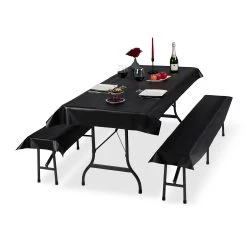 3x Bierzeltgarnitur Auflage In Schwarz