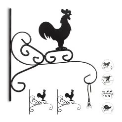 3x Blumenhaken In Schwarz - (B)28 X (H)30 X (T)2 Cm