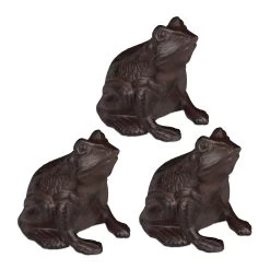 3x Froschfigur In Braun