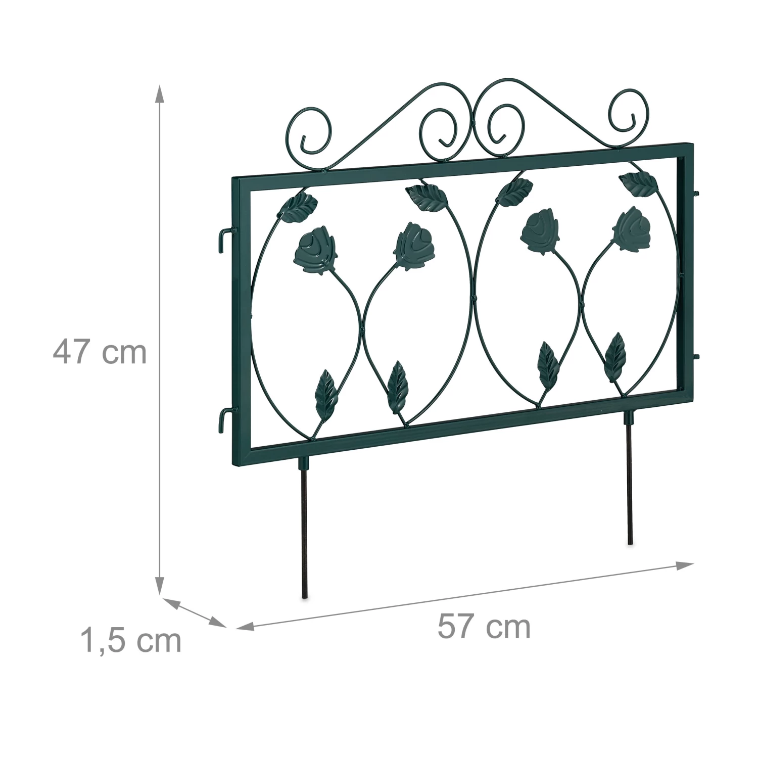 4-tlg. Beetzaun In Dunkelgrün 6 4-tlg. Beetzaun In Dunkelgrün – Bild 4