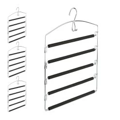 4x Hosenbügel In Silber/ Schwarz