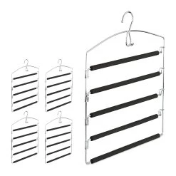 5x Hosenbügel In Silber/ Schwarz