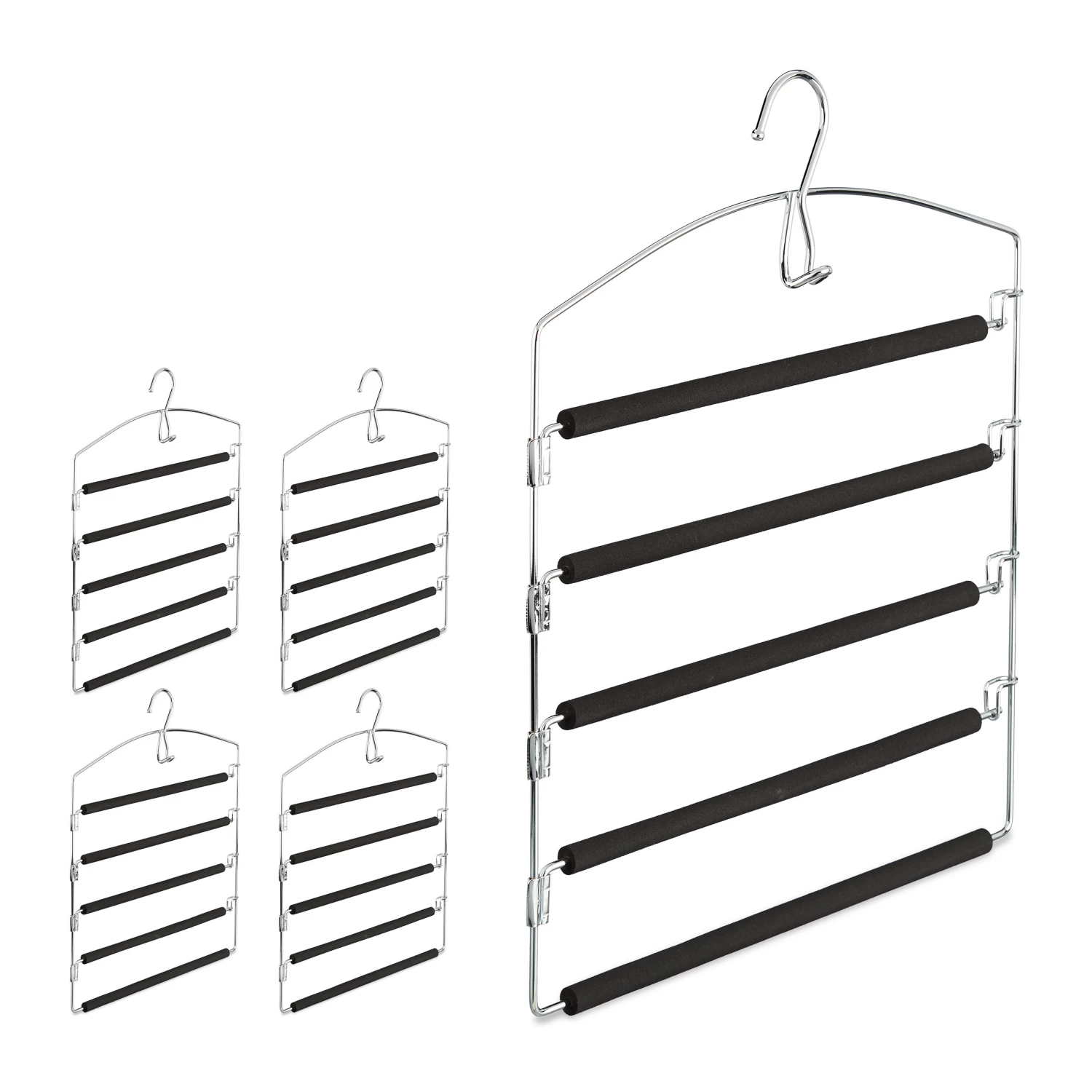 5x Hosenbügel In Silber/ Schwarz 3 5x Hosenbügel In Silber/ Schwarz