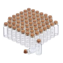 60x Mini Glasfläschchen In Transparent