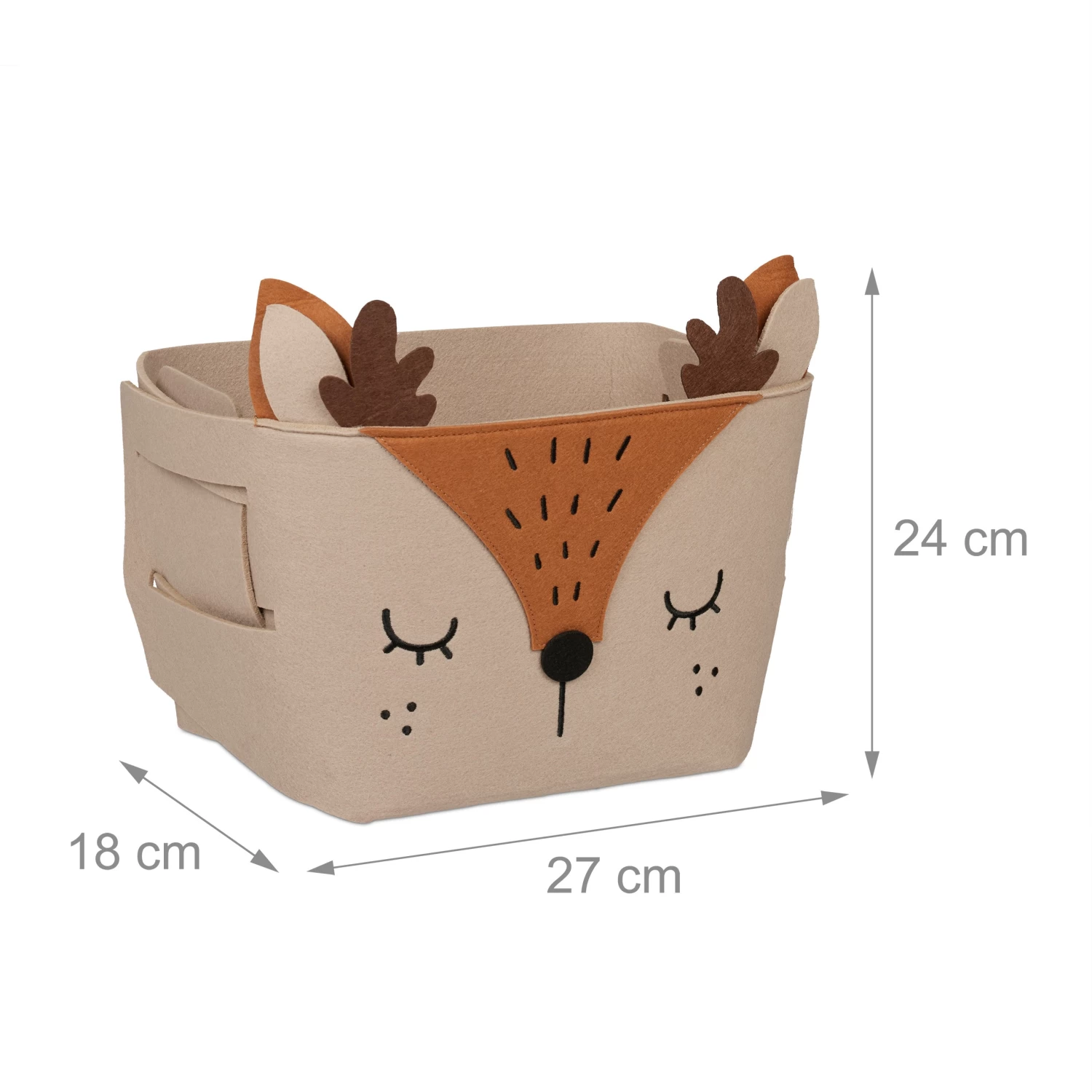 Aufbewahrungskorb "Reh" In Braun - (B)27 X (H)24 X (T)18 Cm 6 Aufbewahrungskorb "Reh" In Braun - (B)27 X (H)24 X (T)18 Cm – Bild 4