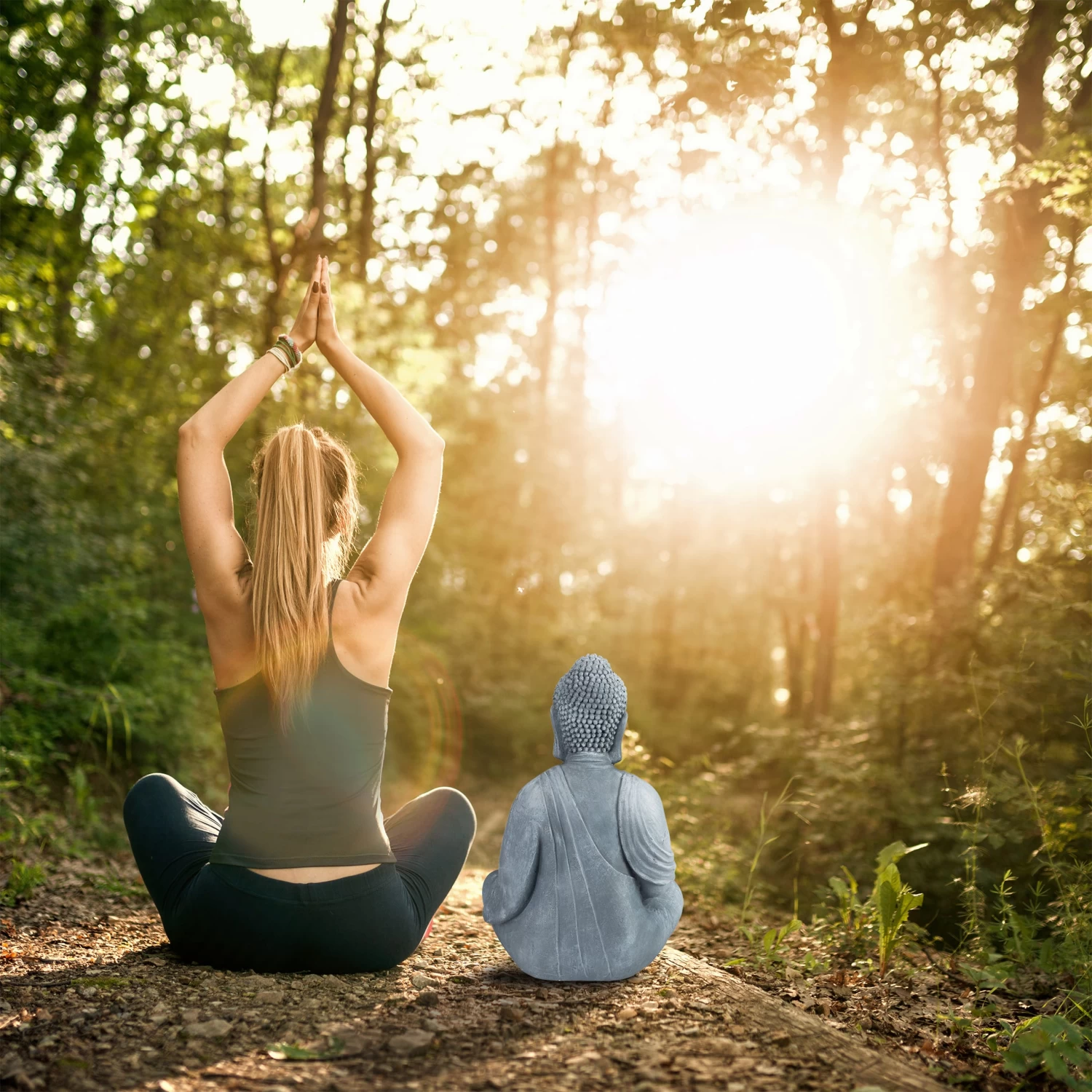 Buddha Figur In Hellgrau - (H)50 Cm 5 Buddha Figur In Hellgrau - (H)50 Cm – Bild 3