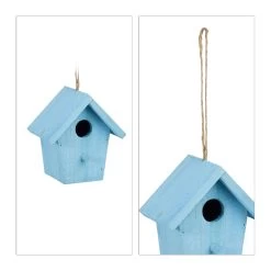 Deko Vogelhaus In Blau - (B)15 X (H)16 X (T)11 Cm