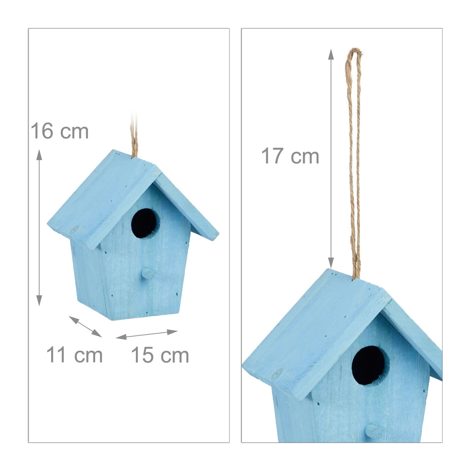 Deko Vogelhaus In Blau - (B)15 X (H)16 X (T)11 Cm 6 Deko Vogelhaus In Blau - (B)15 X (H)16 X (T)11 Cm – Bild 4