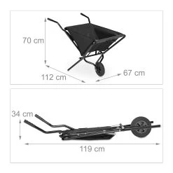 Faltschubkarre In Schwarz - (B)112 X (H)70 X (T)67 Cm 13 Faltschubkarre In Schwarz - (B)112 X (H)70 X (T)67 Cm -Petromax Store relaxdays faltschubkarre in schwarz b 112 x h 70 x t 67 cm 3