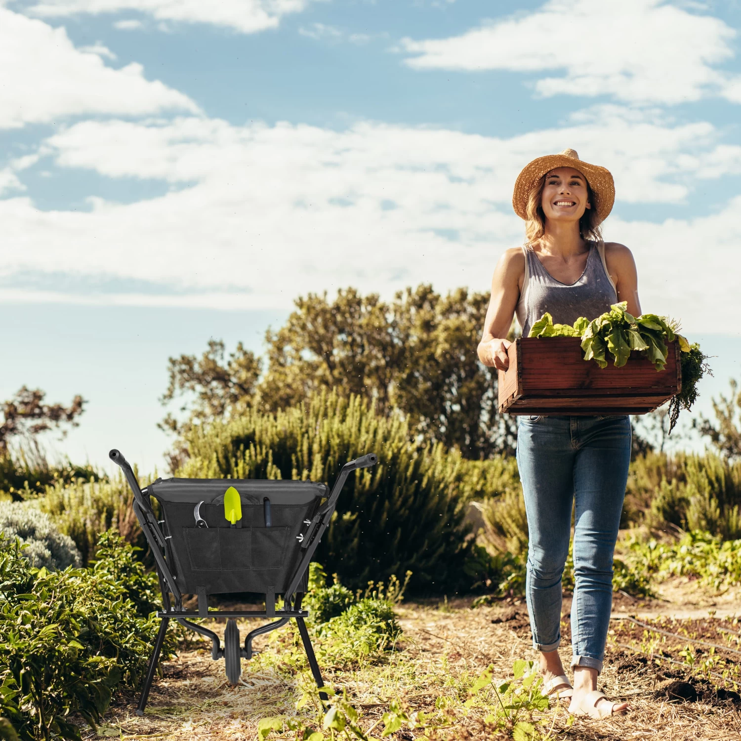 Faltschubkarre In Schwarz - (B)112 X (H)70 X (T)67 Cm 7 Faltschubkarre In Schwarz - (B)112 X (H)70 X (T)67 Cm – Bild 5