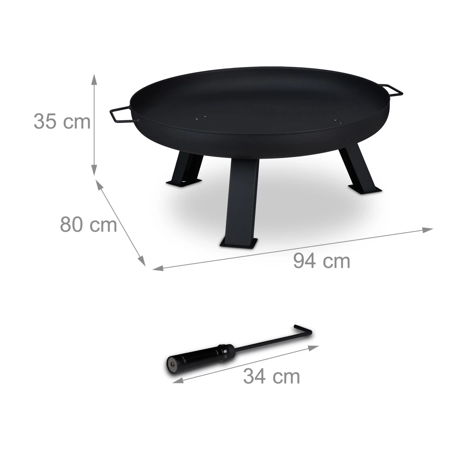 Feuerschale In Schwarz - Ø 80 Cm 6 Feuerschale In Schwarz - Ø 80 Cm – Bild 4