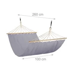 Hängematte In Grau - (B)260 X (T)100 Cm 13 Hängematte In Grau - (B)260 X (T)100 Cm -Petromax Store relaxdays hangematte in grau b 260 x t 100 cm 3