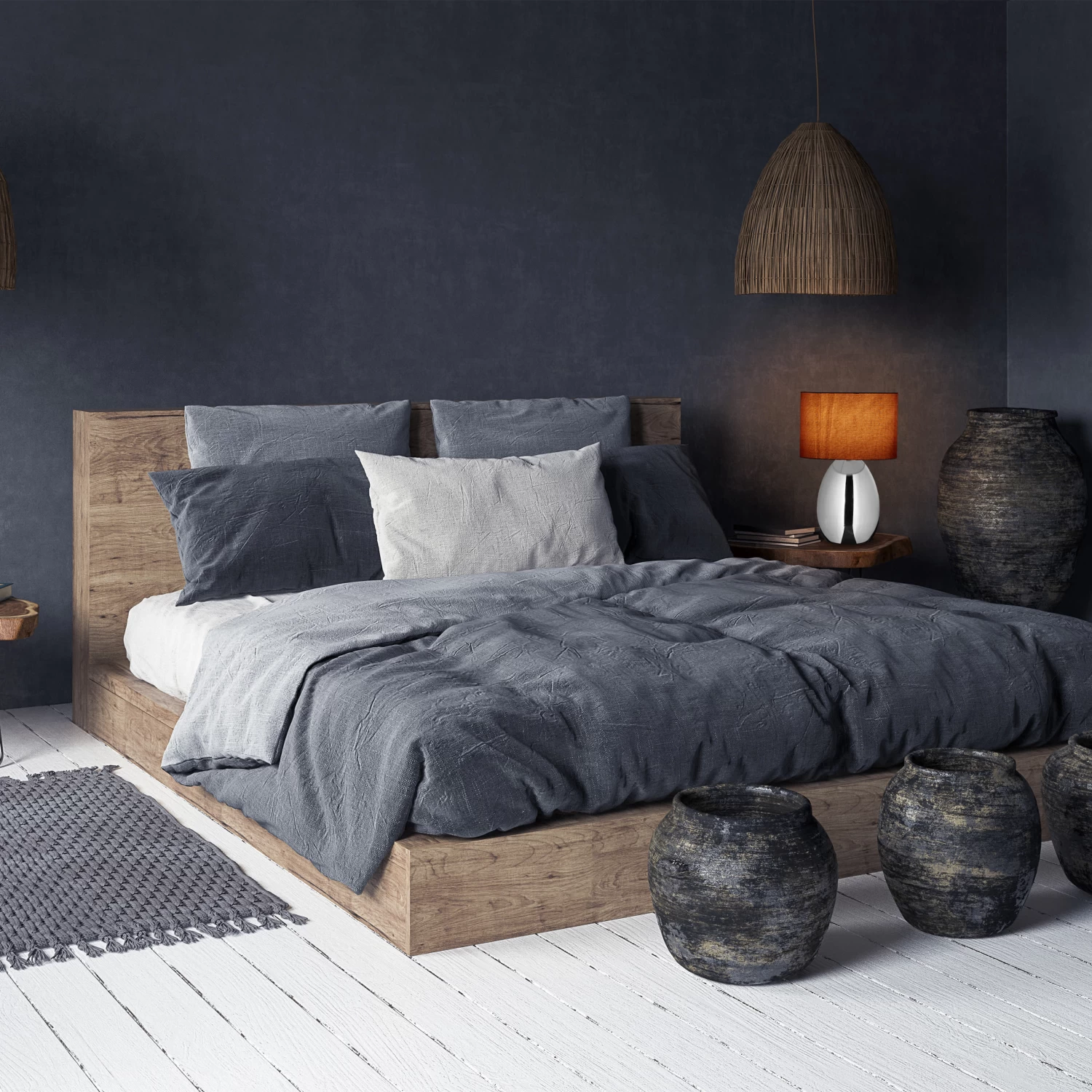 Nachttischlampe In Silber/ Grau- (H)34,5 X Ø 18 Cm 4 Nachttischlampe In Silber/ Grau- (H)34,5 X Ø 18 Cm – Bild 2