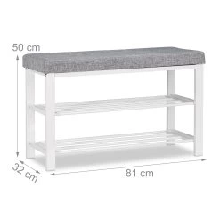 Schuhbank In Grau - (B)81 X (H)50 X (T)32 Cm -Petromax Store relaxdays schuhbank in grau b 81 x h 50 x t 32 cm 3