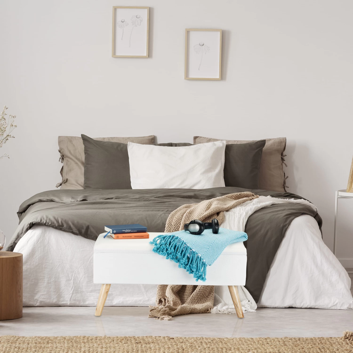 Sitzbank In Weiß - (B)79,5x (H)39,5 X (T)39,5 Cm 4 Sitzbank In Weiß - (B)79,5x (H)39,5 X (T)39,5 Cm – Bild 2