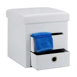 Sitzhocker In Weiß - (H)38 Cm 10 Sitzhocker In Weiß - (H)38 Cm -Petromax Store relaxdays sitzhocker in weiss h 38 cm 2