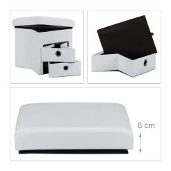 Sitzhocker In Weiß - (H)38 Cm 11 Sitzhocker In Weiß - (H)38 Cm -Petromax Store relaxdays sitzhocker in weiss h 38 cm 3