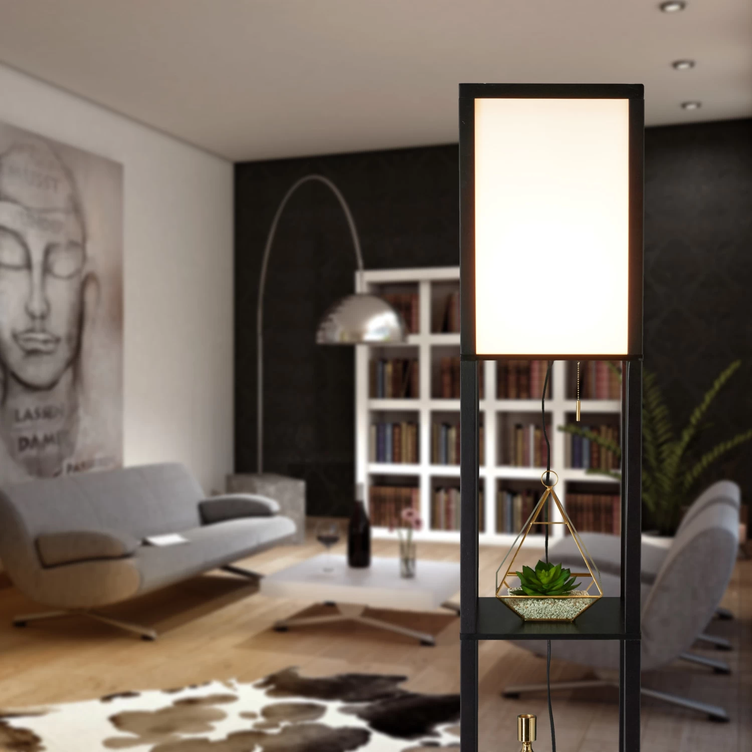 Stehlampe In Schwarz - (B)26 X (H)161 X (T)26 Cm 5 Stehlampe In Schwarz - (B)26 X (H)161 X (T)26 Cm – Bild 3