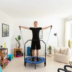 Trampolin In Blau/Schwarz - (B)102 X (H)121 X (T)102 Cm -Petromax Store relaxdays trampolin in blau schwarz b 102 x h 121 x t 102 cm 2