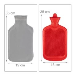 Wärmflasche Mit Bezug In Grau/Rot - 1,5 L -Petromax Store relaxdays warmflasche mit bezug in grau rot 1 5 l 3