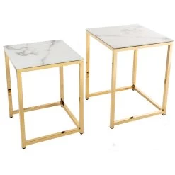 Beistelltisch ELEGANCE In Weiß / Gold - 40 X 55 X 40cm