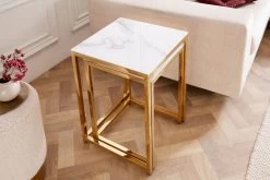 Beistelltisch ELEGANCE In Weiß / Gold - 40 X 55 X 40cm -Petromax Store riess ambiente de beistelltisch elegance in weiss gold 40 x 55 x 40cm 3