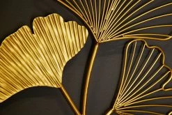Wanddekoration GINKGO In Gold - 40 X 40 X 1cm -Petromax Store riess ambiente de wanddekoration ginkgo in gold 40 x 40 x 1cm 3