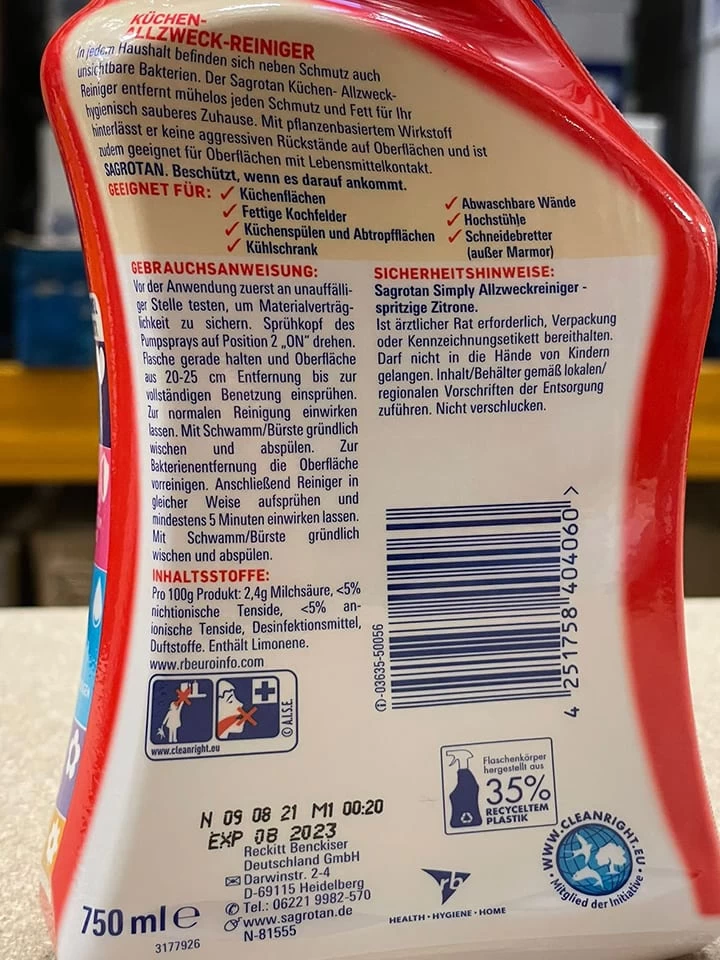 3er-Set: Allzweckreiniger "Spritzige Zitrone", Je 750 Ml 4 3er-Set: Allzweckreiniger "Spritzige Zitrone", Je 750 Ml – Bild 2