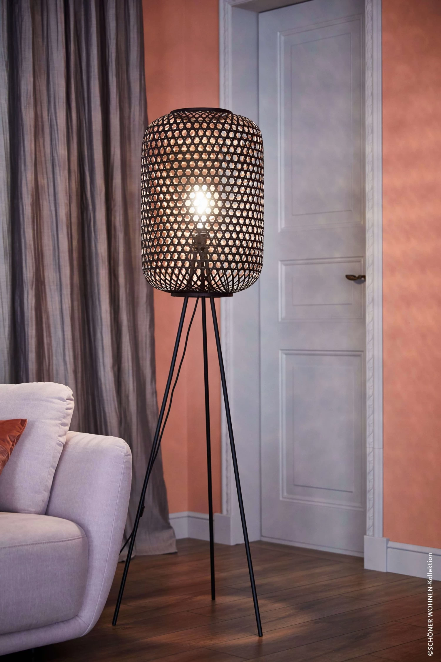 Stehleuchte Calla In Schwarz - (H) 165 Cm X Ø 40 Cm 5 Stehleuchte Calla In Schwarz - (H) 165 Cm X Ø 40 Cm – Bild 3