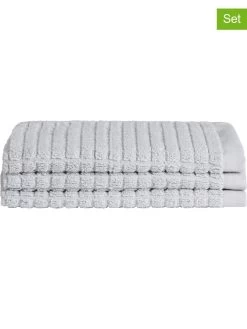 3er-Set: Gästehandtücher "Cube" In Hellgrau