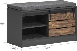 Schuhbank In Hellgrau - (B)80 X (H)48 X (T)35cm -Petromax Store sobuy schuhbank in hellgrau b 80 x h 48 x t 35cm 3