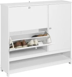 Schuhschrank In Weiß - (B)102 X (H)96 X (T)24cm