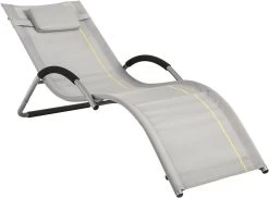 Sonnenliege In Hellgrau - (B)56 X (H)67 X (T)165cm