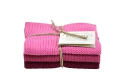 Wischtuch 3er Set Dunkelrosa Kombi