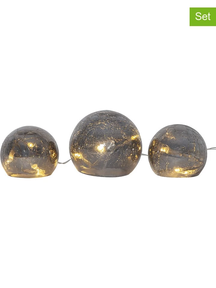 Star Trading 3er-Set: LED-Dekoobjekte "Triss" In Grau 3 Star Trading 3er-Set: LED-Dekoobjekte "Triss" In Grau