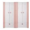 4-trg Kiefer Kleiderschrank (B)200 X (H)202 X (T)58cm In Weiß Rosa -Petromax Store steens 4 trg kiefer kleiderschrank b 200 x h 202 x t 58cm in weiss rosa