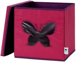 Aufbewahrungsbox Schmetterling Pink, Mit Sichtfenster, 30 X 30 X 30 Cm