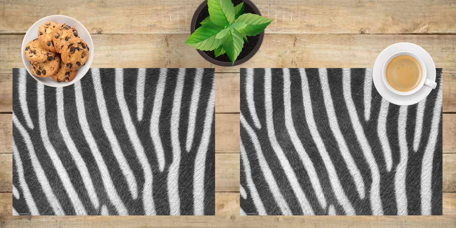 Tischset I Platzset Abwaschbar - Zebra Muster - 4 Stück - 44 X 32 Cm 5 Tischset I Platzset Abwaschbar - Zebra Muster - 4 Stück - 44 X 32 Cm – Bild 3