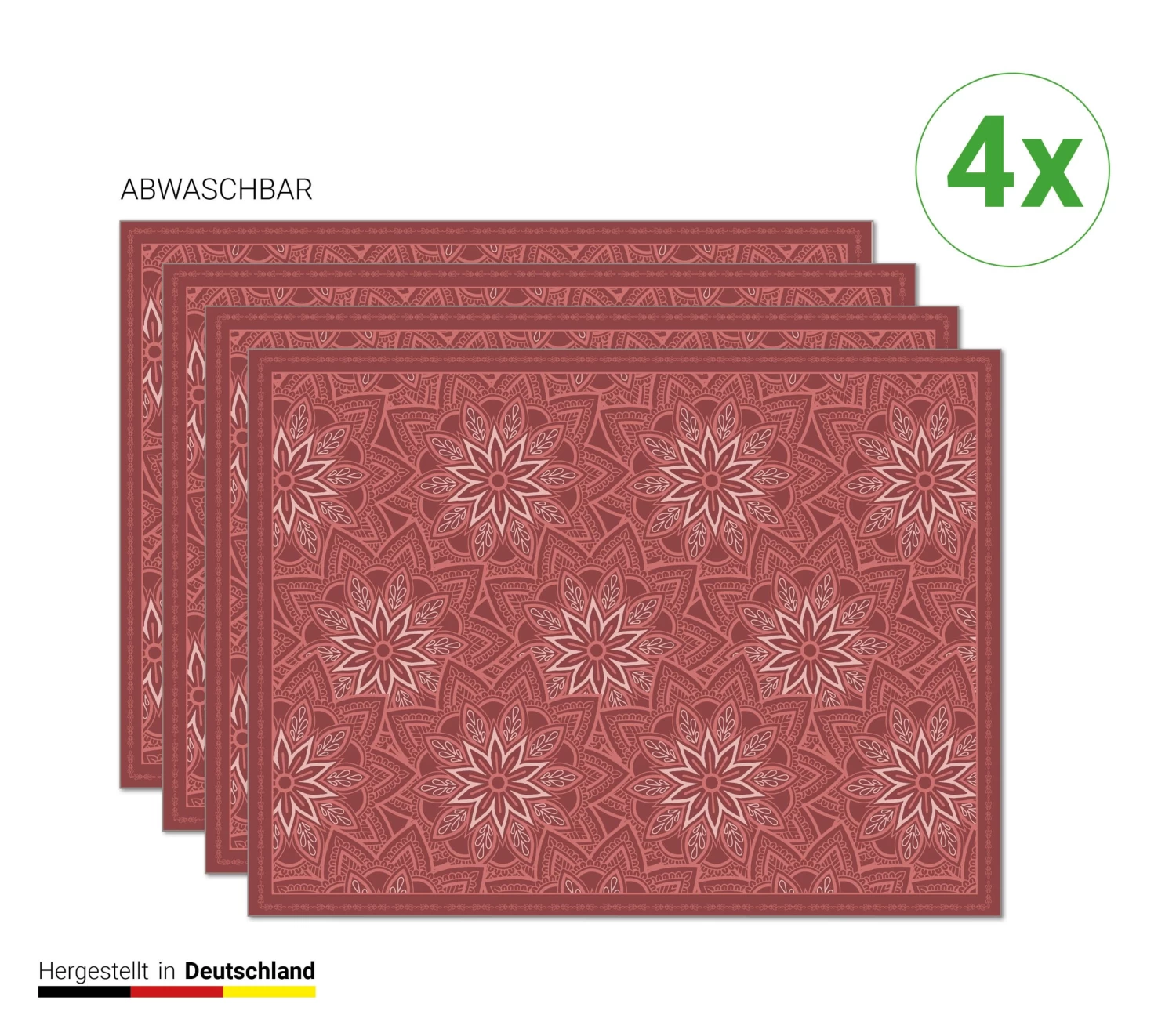 Tischsets I Platzsets "Weinrote Mandalas" (L)30 X (B)40 5 Tischsets I Platzsets "Weinrote Mandalas" (L)30 X (B)40 – Bild 3