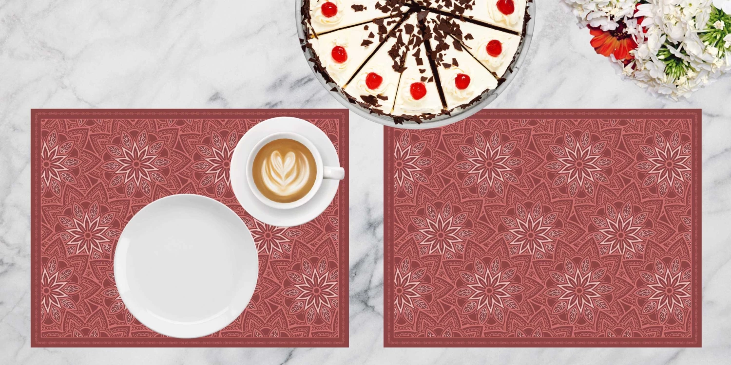 Tischsets I Platzsets "Weinrote Mandalas" (L)30 X (B)40 7 Tischsets I Platzsets "Weinrote Mandalas" (L)30 X (B)40 – Bild 5