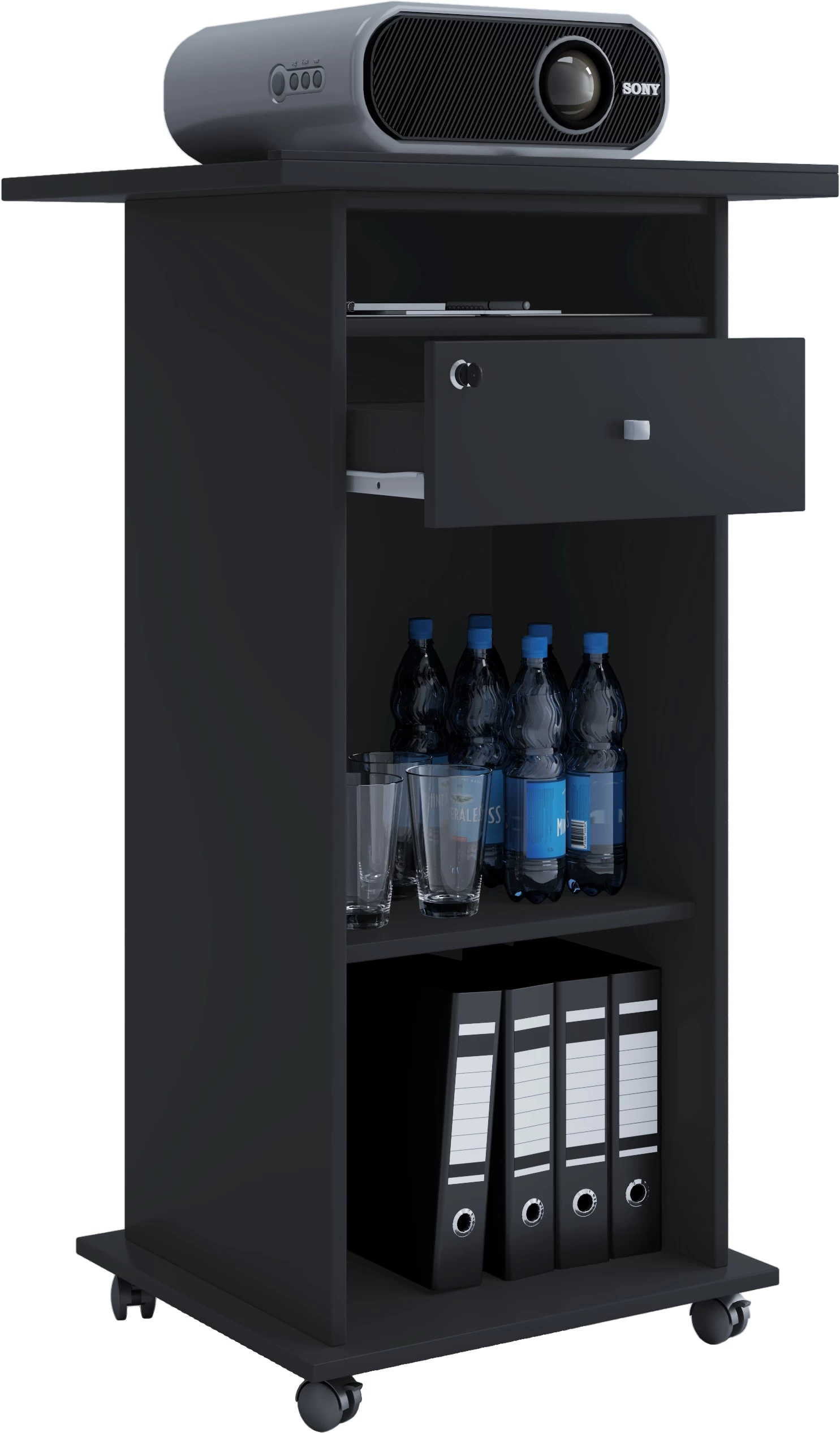 Tisch Wagen Beamer Projektor Rollen Neta In Schwarz 3 Tisch Wagen Beamer Projektor Rollen Neta In Schwarz