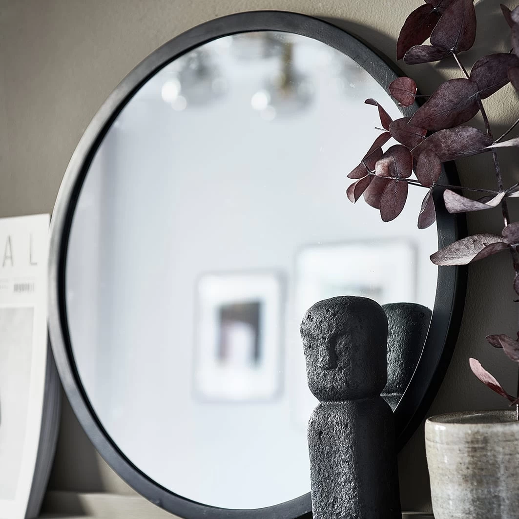 VTwonen Spiegel "Mirror Round" In Schwarz - (D) 40cm 5 VTwonen Spiegel "Mirror Round" In Schwarz - (D) 40cm – Bild 3