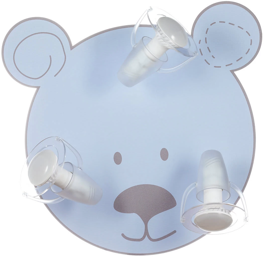 Deckenleuchte Bär, Hellblau, 3-flg. 3 Deckenleuchte Bär, Hellblau, 3-flg.