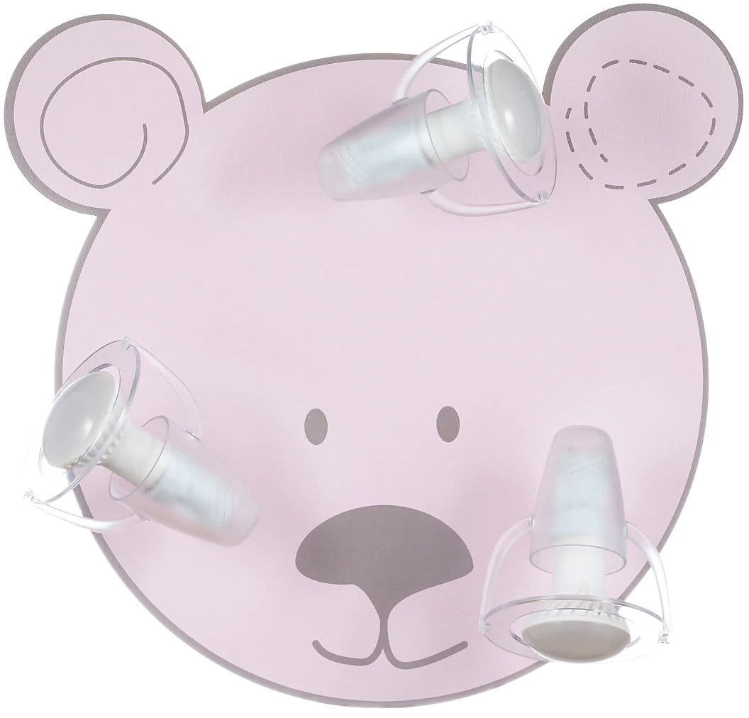 Deckenleuchte Bär, Rosa, 3-flg. 3 Deckenleuchte Bär, Rosa, 3-flg.