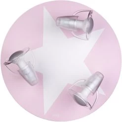 Deckenleuchte Rosa Mit Stern Weiß, 3-flg.