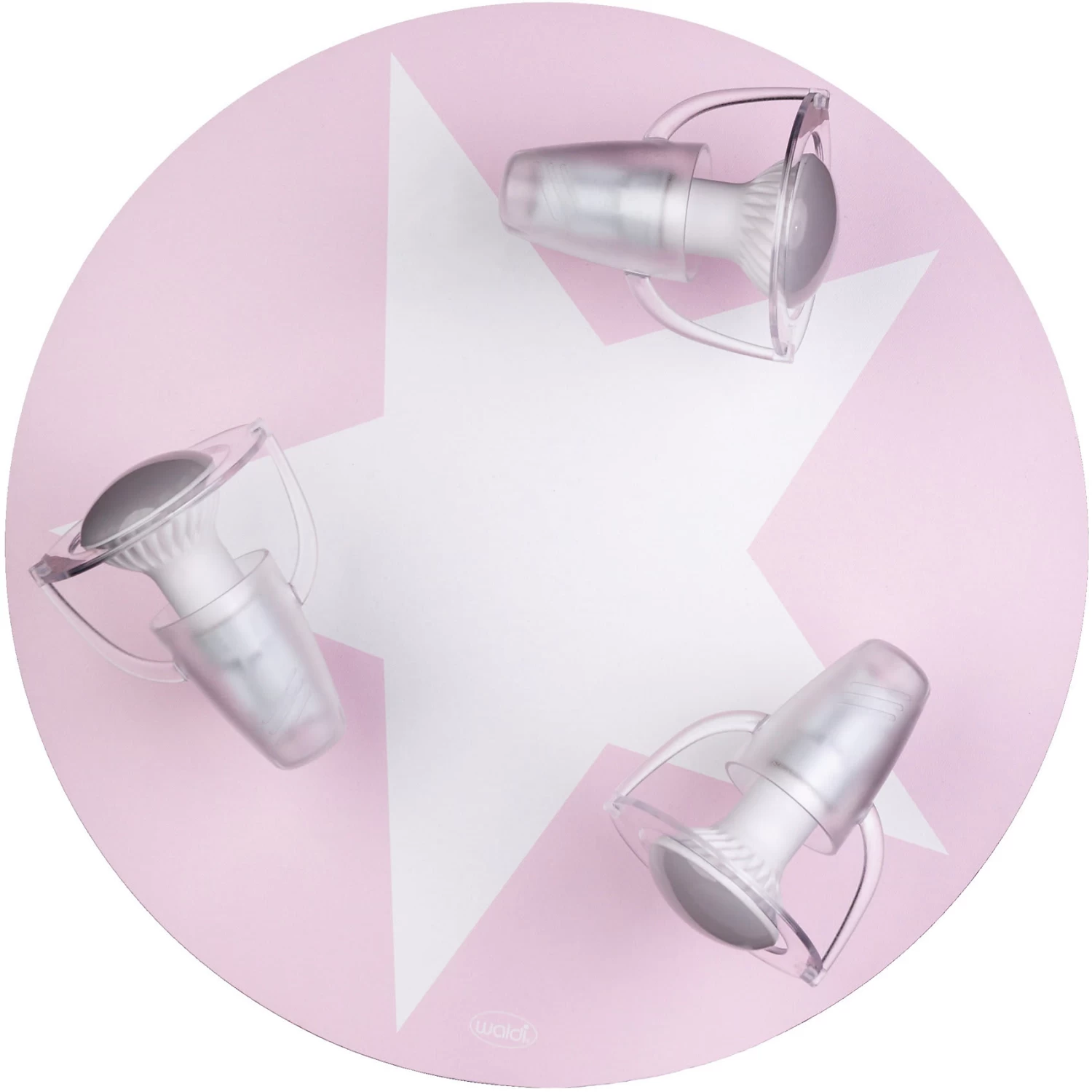 Deckenleuchte Rosa Mit Stern Weiß, 3-flg. 3 Deckenleuchte Rosa Mit Stern Weiß, 3-flg.