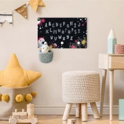 Kindergarderobe Holz - Alphabet Mit Einhorn Und Kristallen In Schwarz -Petromax Store wallart kindergarderobe holz alphabet mit einhorn und kristallen in schwarz 2