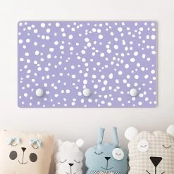 Kindergarderobe Holz - Gezeichnete Kleine Punkte Auf Lila In Violett -Petromax Store wallart kindergarderobe holz gezeichnete kleine punkte auf lila in violett 1