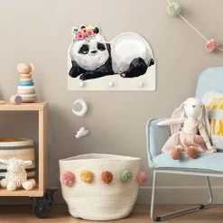 Kindergarderobe Holz - Panda Brian In Schwarz -Petromax Store wallart kindergarderobe holz panda brian in schwarz 2