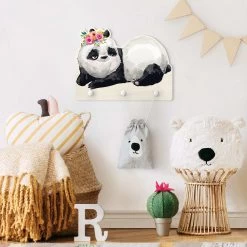 Kindergarderobe Holz - Panda Brian In Schwarz -Petromax Store wallart kindergarderobe holz panda brian in schwarz 3